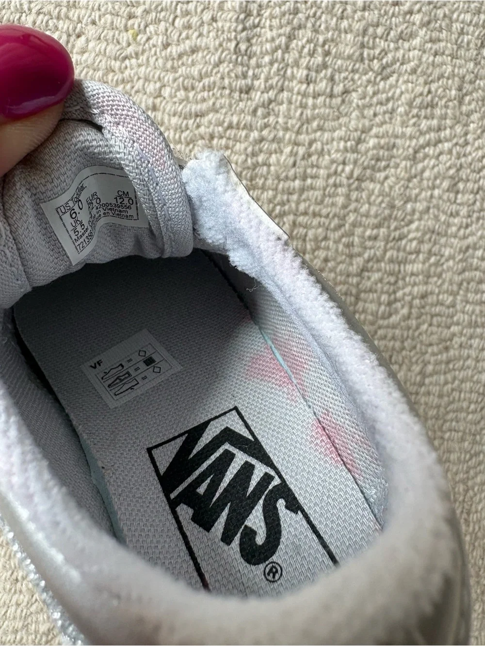 VANS | Metallic Silver Velcro Sneakers - Almost New